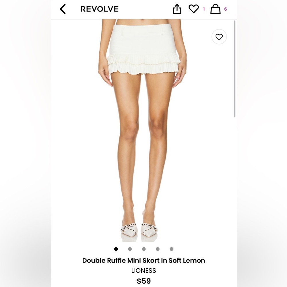 Lioness Cream and Yellow Mini Skirt Ruffled Design